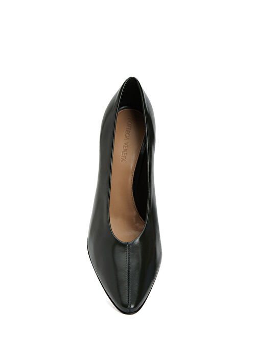 Bottega Veneta Koyu Yeşil Bottega Veneta Deri Topuklu Ayakkabı