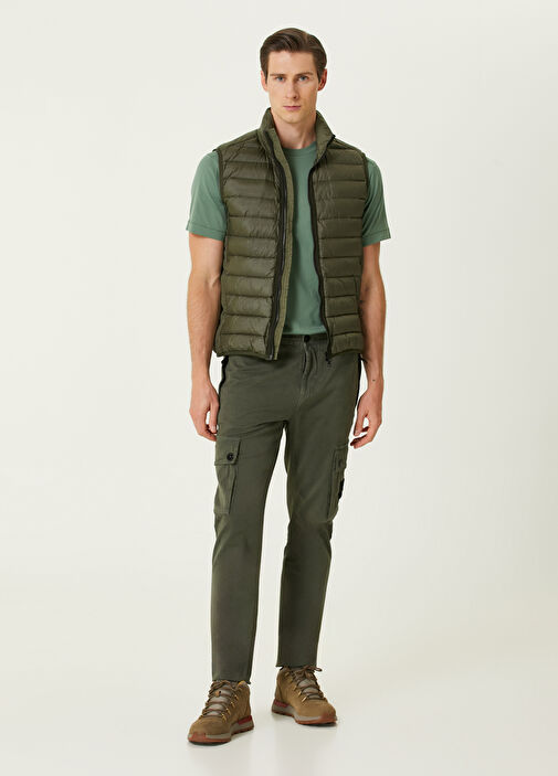 Stone Island Khaki Logo Detailed Pants