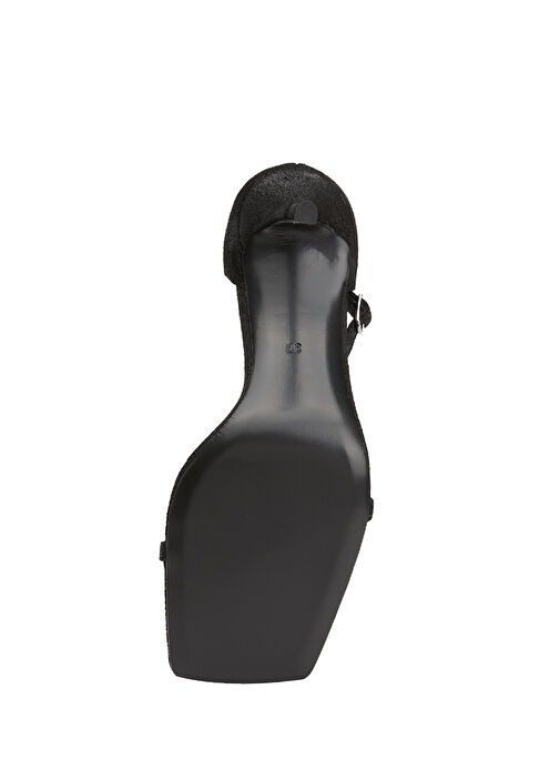 Siyah Kadın Süet Sandalet - Görsel 6