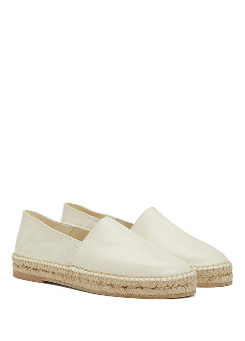 Krem Kadın Deri Espadril - Görsel 3