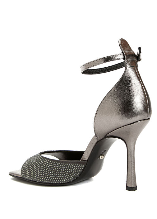 Platin Kadın Deri Sandalet - Görsel 4