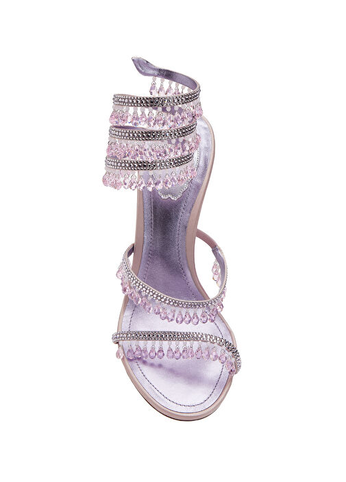 Chandelier Lila Kadın Saten Sandalet - Görsel 5