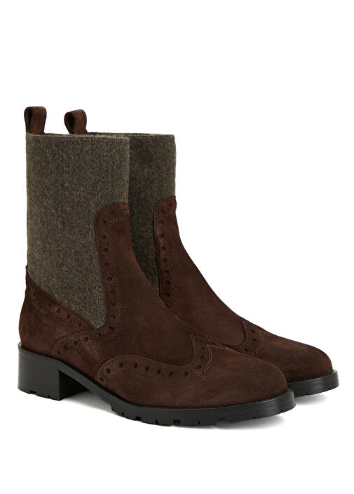 Acı Kahve Kadın Deri Bot - Görsel 3