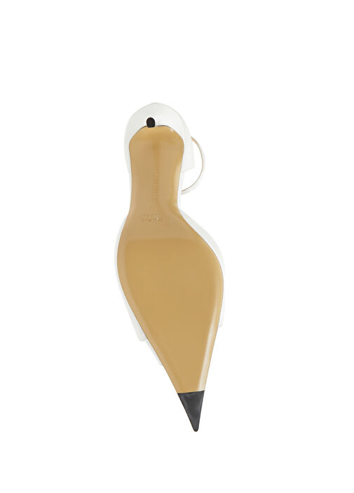 Beyaz Taşlı Kalp Detaylı İpek Topuklu Ayakkabı - Görsel 6