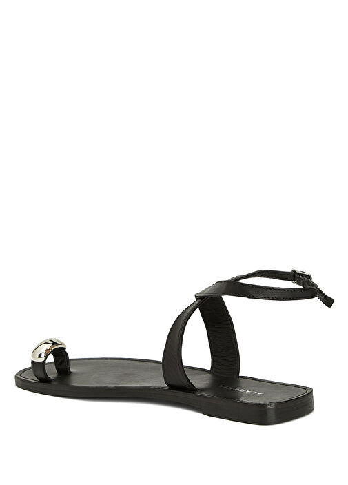 Siyah Kadın Deri Sandalet - Görsel 4