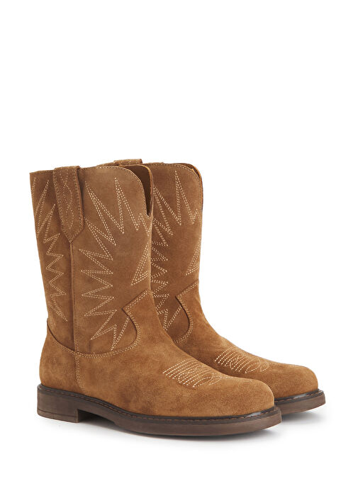 Açık Kahverengi Kız Çocuk Süet Bot - Görsel 3