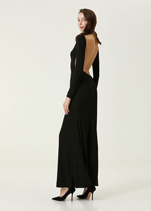 princess polly baby blue dress MONOT Backless Maxi Dress in Black