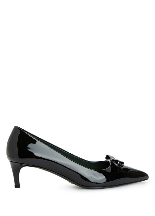 Siyah Rugan Deri Topuklu Ayakkabı - Görsel 2