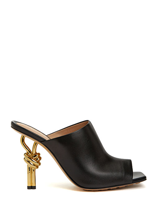 Knot Siyah Kadın Deri Terlik - Görsel 2