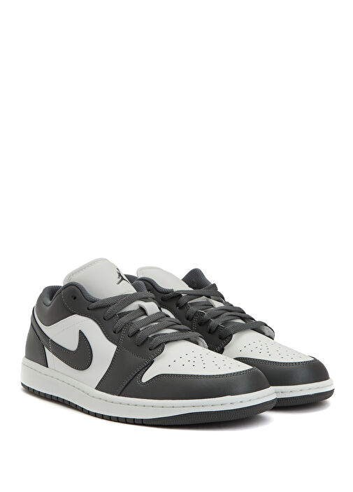 Air Jordan 1 Low Siyah Gri Erkek Deri Sneaker - Görsel 3