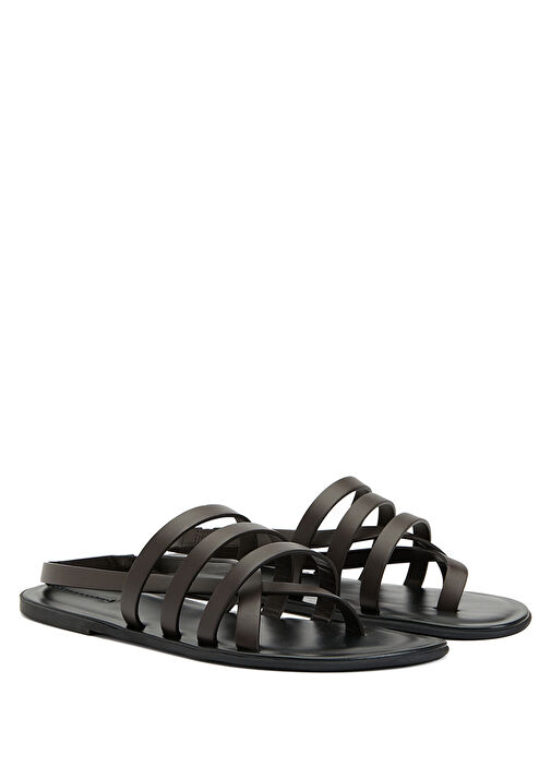 Line Kahverengi Kadın Deri Sandalet - Görsel 3