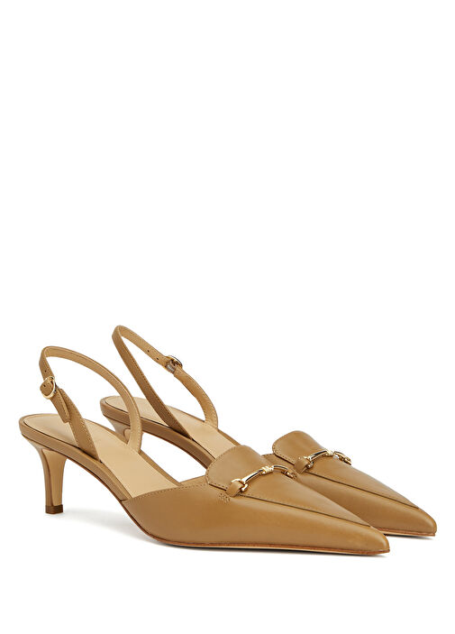 Lena Bej Deri Topuklu Ayakkabı - Görsel 3