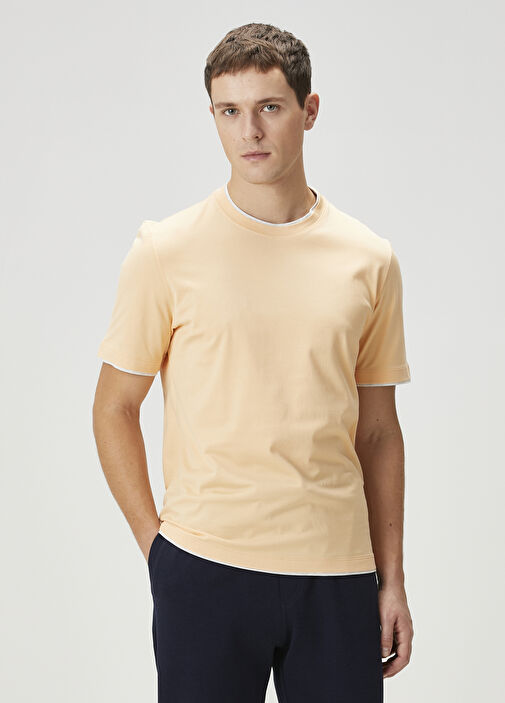 【送料&関税込】Brunello Cucinelli Salmon Cotton T-shirt Salmon Brunello Cucinelli Salmon Men Salmon T-Shirt 1631291
