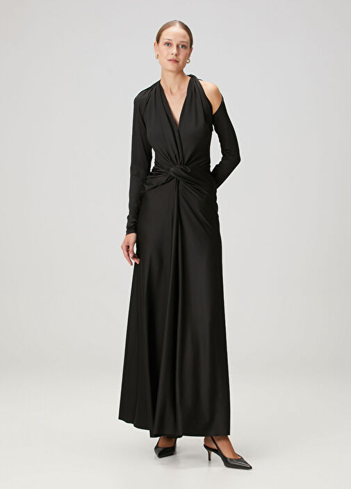 Victoria Beckham - Black Cut Out Maxi Evening Dress