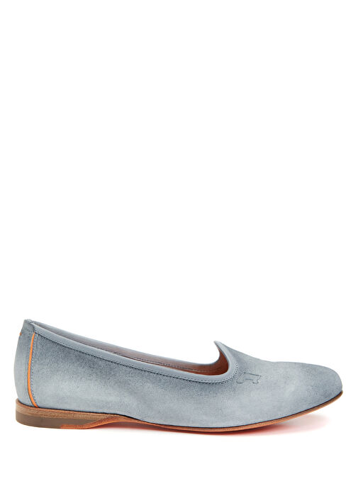 Gri Kadın Süet Loafer - Görsel 2