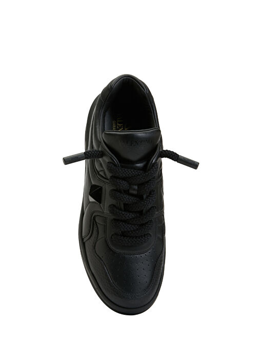 One Stud XL Siyah Erkek Deri Sneaker - Görsel 10