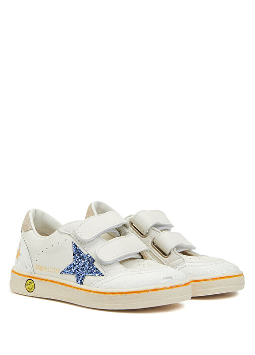 BallStar Mavi Beyaz Erkek Çocuk Deri Sneaker - Görsel 3