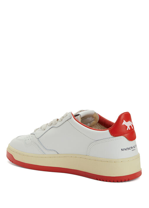 Kırmızı Beyaz Kadın Deri Sneaker - Görsel 4