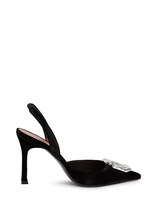 Camelia Siyah Taşlı Tokalı Topuklu Ayakkabı - Görsel 2