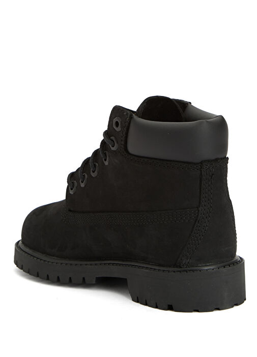Premium 6 Inch Siyah Unisex Çocuk Deri Bot - Görsel 4