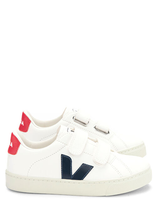 Beyaz Logo Detaylı Unisex Çocuk Deri Sneaker - Görsel 2