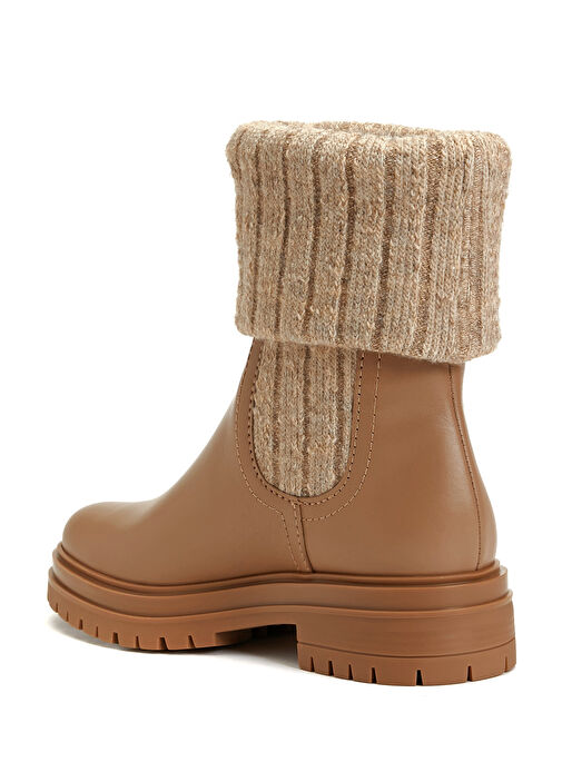 Bej Kadın Deri Bot - Görsel 4