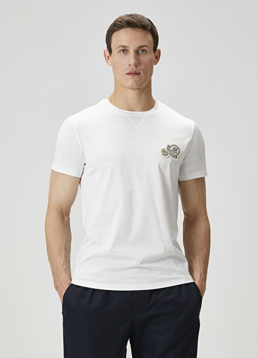Moncler Beyaz Erkek Beyaz Logolu T-shirt 1775620 | Beymen