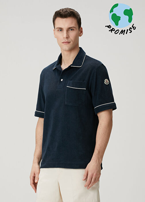 トップス MONCLER navy polo shirt Moncler Classic Logo Patch Polo Navy – Pockets
