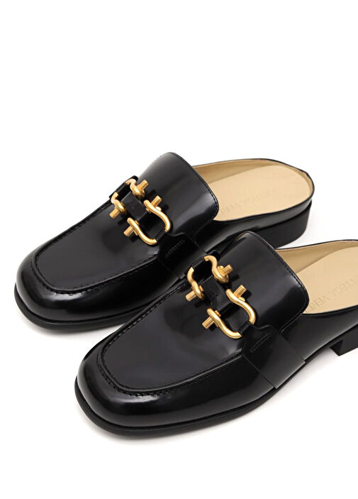 Siyah Logo Tokalı Erkek Deri Loafer - Görsel 8