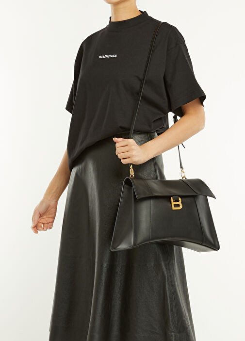 Balenciaga - Hourglass Soft Medium Black Women's Leather Bag