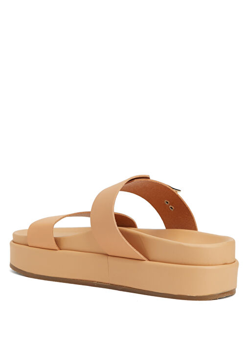 Bej Kadın Deri Terlik - Görsel 4