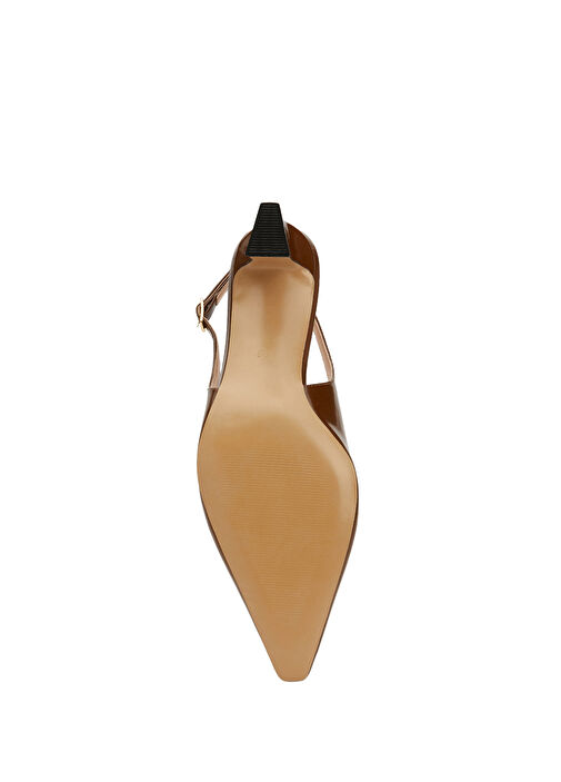 Taba Deri Topuklu Ayakkabı - Görsel 6