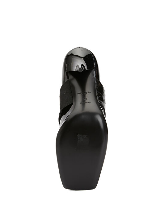 Siyah Deri Topuklu Ayakkabı - Görsel 6