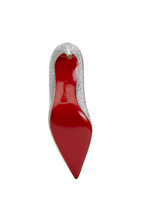 Kate Silver Taşlı Deri Stiletto - Görsel 6