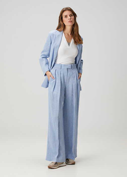 Brunello Cucinelli - Blue Linen Pants