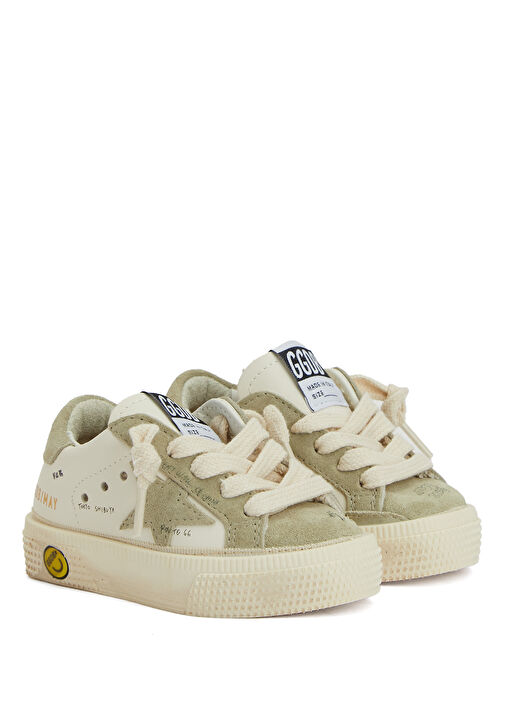 May Beyaz Unisex Çocuk Deri Sneaker - Görsel 3