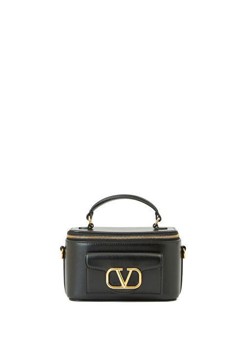 ハンドバッグ VALENTINO BLACK LEATHER LOCO HANDBAG Valentino Garavani - Locò Small Black Leather Jewel VLogo