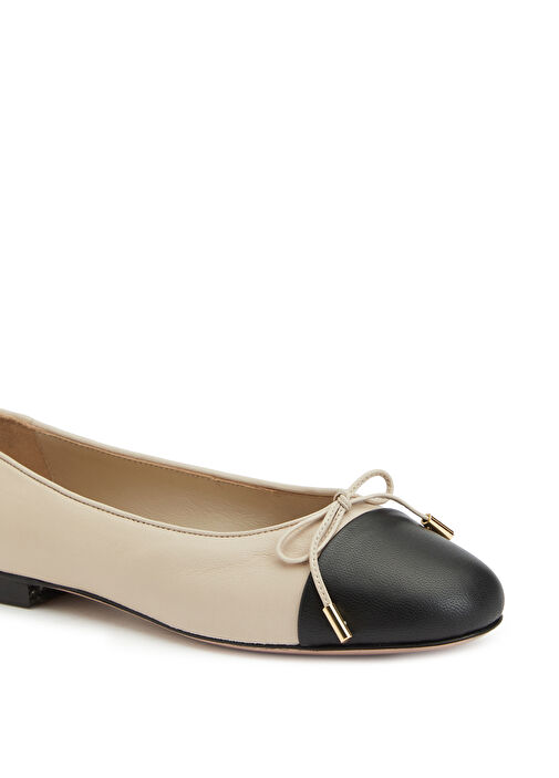 Siyah Bej Deri Babet - Görsel 7