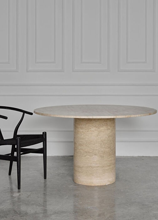 Travertine Round Marble Dining Table
