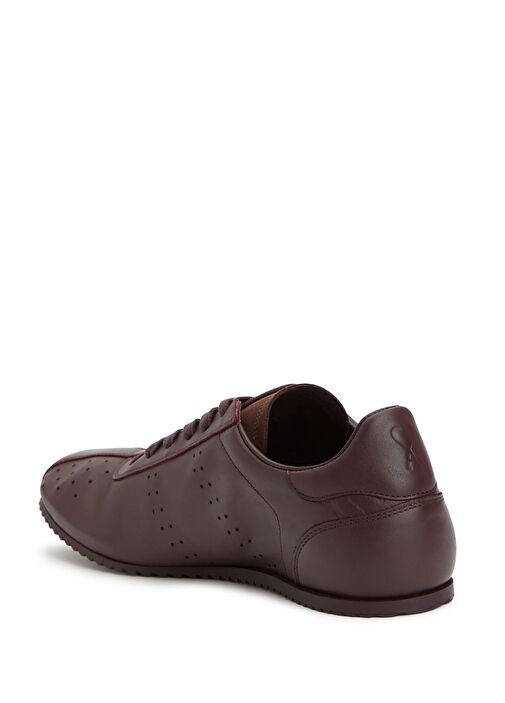 Bordo Kadın Deri Sneaker - Görsel 4