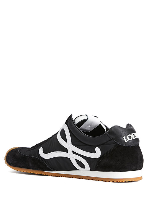 Ballet Runner Siyah Beyaz Kadın Deri Sneaker - Görsel 4