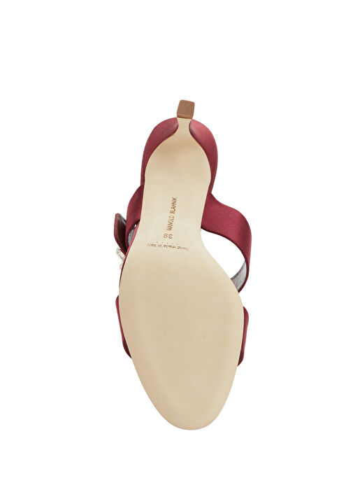 Mayjousan Kırmızı Taşlı Tokalı Kadın Saten Terlik - Görsel 6