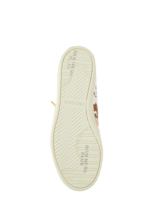 Desenli Kadın Deri Sneaker - Görsel 6