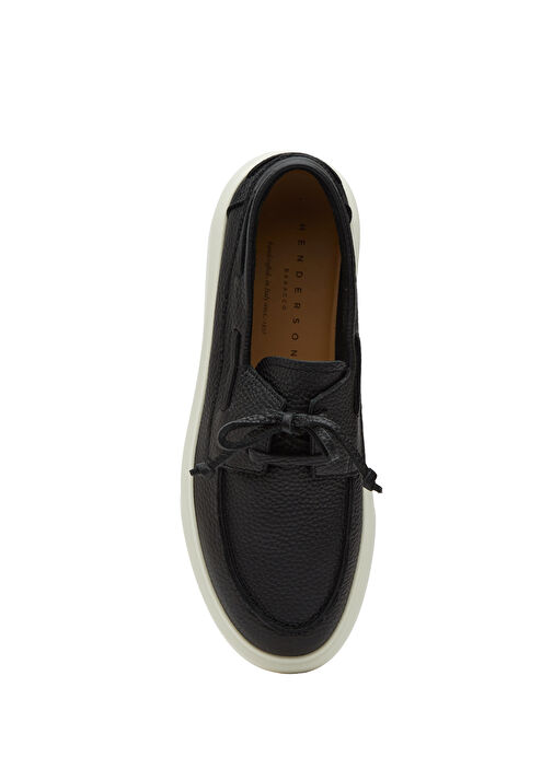 Siyah Erkek Deri Sneaker - Görsel 4