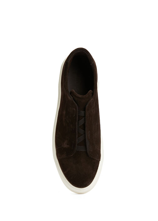 Kahverengi Lastik Detaylı Erkek Süet Sneaker - Görsel 5
