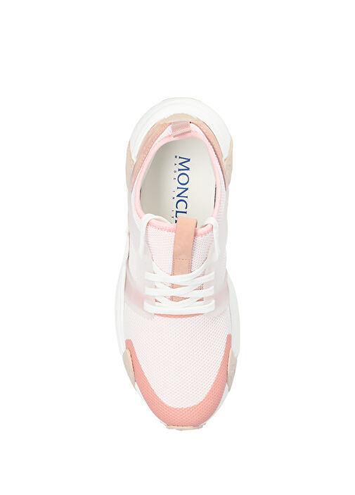 Pembe Logolu Kadın Deri Sneaker - Görsel 5