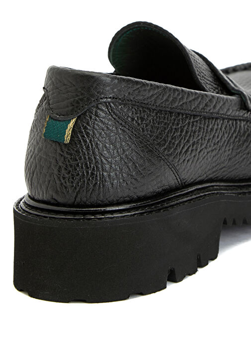 Siyah Baskılı Erkek Deri Loafer - Görsel 7