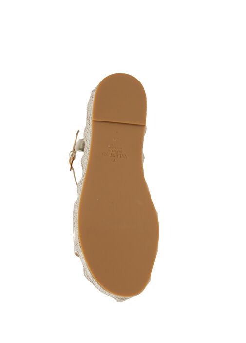 Gold Logo Detaylı Kadın Deri Espadril - Görsel 6