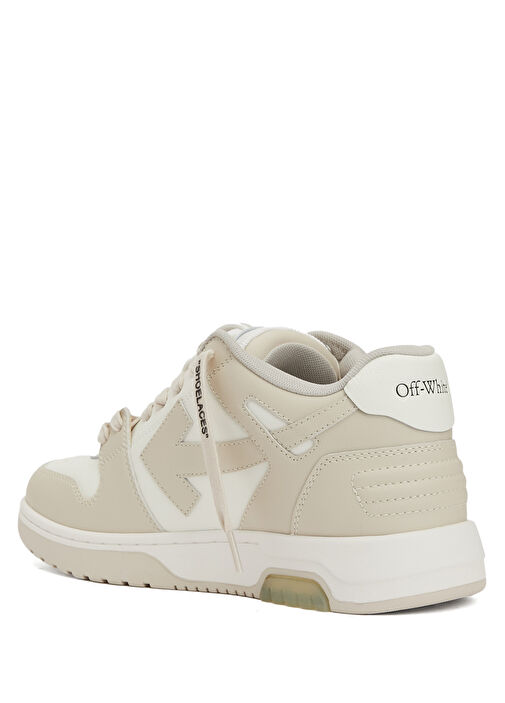 Bej Beyaz Kadın Deri Sneaker - Görsel 4