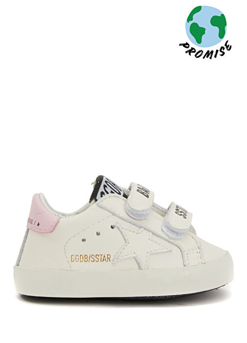 Super-Star Beyaz Pembe Kız Bebek Deri Sneaker - Görsel 2